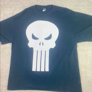 Black Graphic Tee with Skull Design